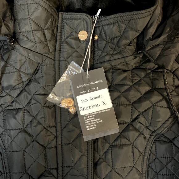 Cashew Flower Sherven X. Quilted Lightweight Womens Black Jacket Size 42 / 6 NWT - Picture 6 of 12